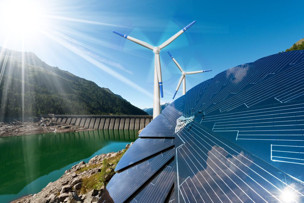 solar panels wind turbines renewable energy 135597447 data